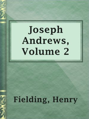 cover image of Joseph Andrews, Volume 2